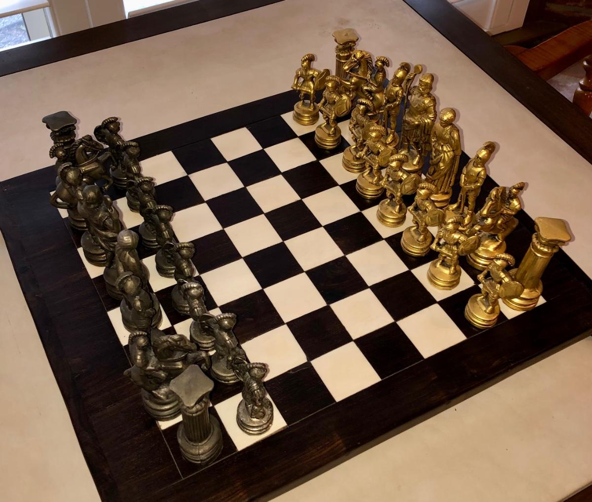 Roman spartan chess set | EstateSales.org