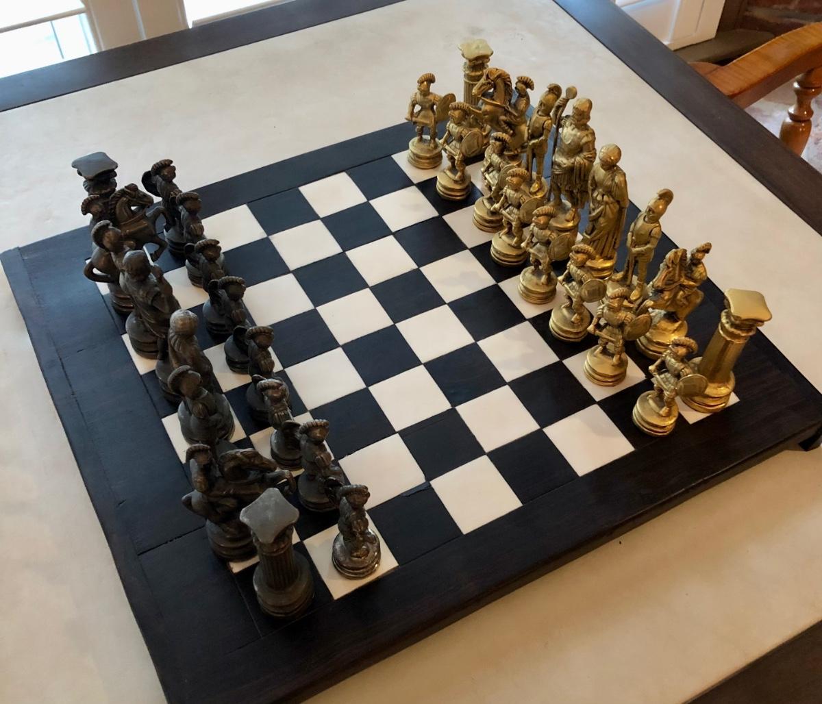 Roman spartan chess set | EstateSales.org