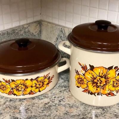 Vintage Hawaiian design 2 set pots