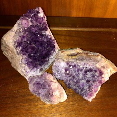 3 piece Brazilian amethyst lot