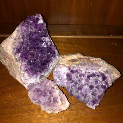 3 piece Brazilian amethyst lot