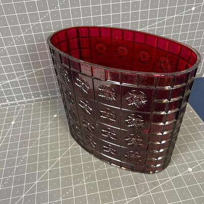 Red Colored Plastic Waste Basket