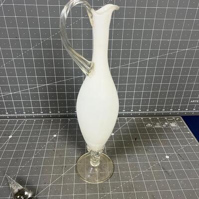 White Glass Decanter with Stopper 17