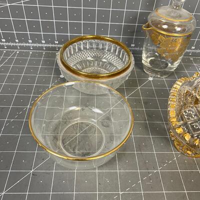 Gold Rimmed Glass Ware