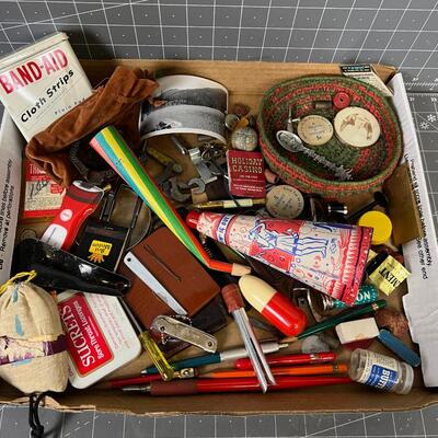Vintage Office  Drawer Clean out Tray With Vintage Noise Maker  