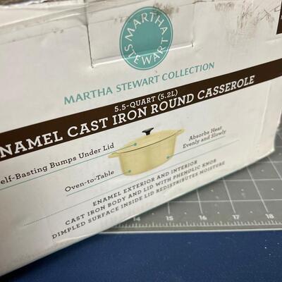 Martha Stewart Enamel Cast Iron Casserole 5.5 Quart New Sealed in the Box 