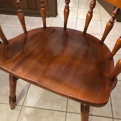 maple round or oval table (3 leaves) with 6 barrel back chairs
