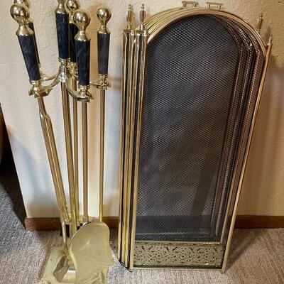 Brass fireplace accessories