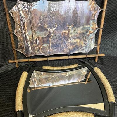 Deer decor and faux antler mirror
