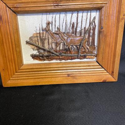 Framed 3D deer art