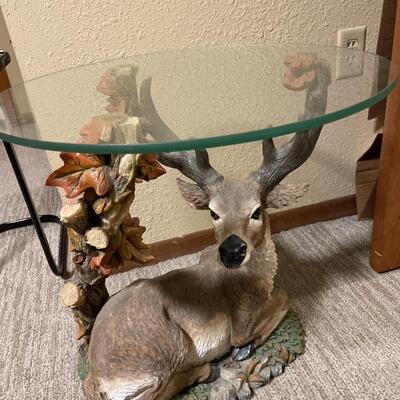 Deer with glass table top