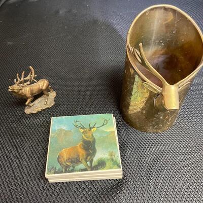 Brass deer decor & coasters