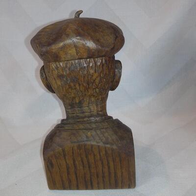 Artist Signed, Hand-Carved Wooden Busts