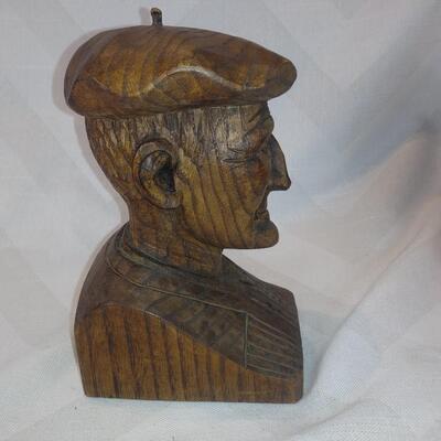 Artist Signed, Hand-Carved Wooden Busts