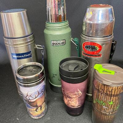 Thermos set and travel mugs