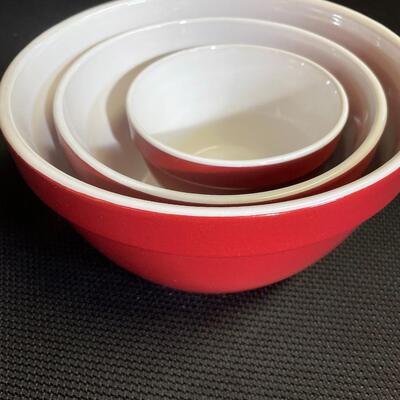 Red nesting mixing bowls