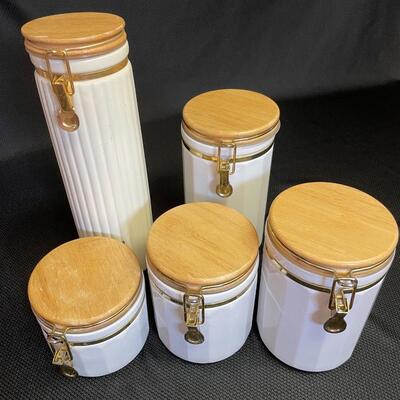 White canisters