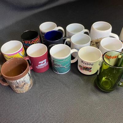 Large collection of mugs
