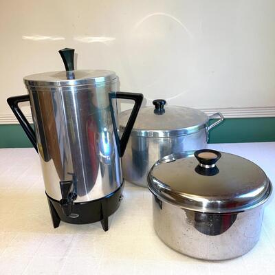 Lot 153 Sunbeam 30 Coffee Pot Duncan Hines & Wearever Stainless Steel Cookware