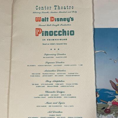 NO RESERVE! 1940 Premier @ Central Theater New York Walt Disney's Pinocchio Limited Edition Prints + 2 Movie Cell Paintings