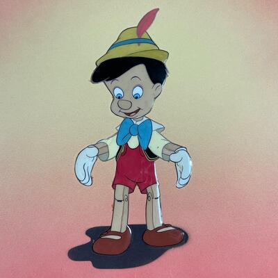NO RESERVE! 1940 Premier @ Central Theater New York Walt Disney's Pinocchio Limited Edition Prints + 2 Movie Cell Paintings