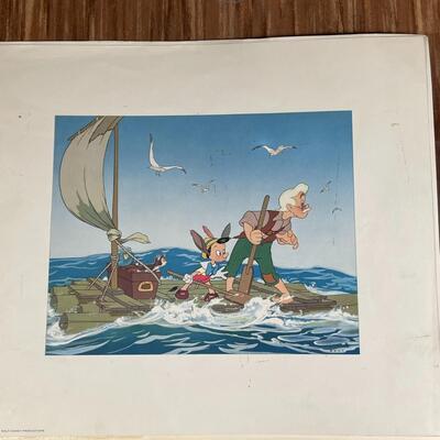 NO RESERVE! 1940 Premier @ Central Theater New York Walt Disney's Pinocchio Limited Edition Prints + 2 Movie Cell Paintings