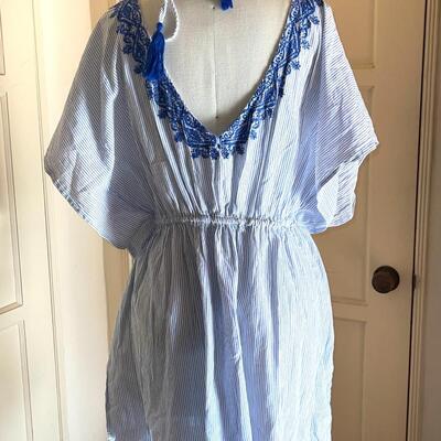 Lot 173 NWT Ralph Lauren Swimming Cover Up Stripped Tunic New With Tags!  Size S/M