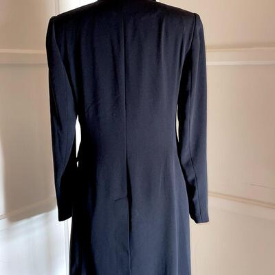 Lot 179 Black Dress Coat by Lena Gabnel of New York 3 Buttons Flap Pockets Vented Back