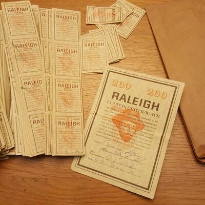 Brown Bag of Vintage Cigarette Reward Coupons