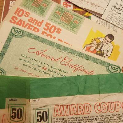 Vintage Collection of S&H Green Trading Stamps and Memorabilia