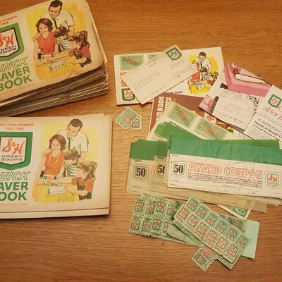 Vintage Collection of S&H Green Trading Stamps and Memorabilia