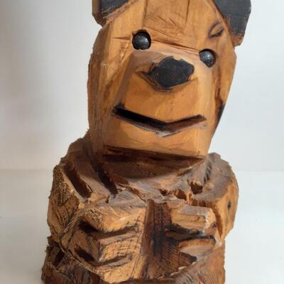Vintage 10in tall Chainsaw carved Bear