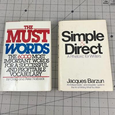#189 The Must Words and Simple and Direct- 2 Hardback Books