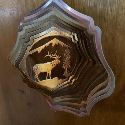 Metal 3D elk spinning art
