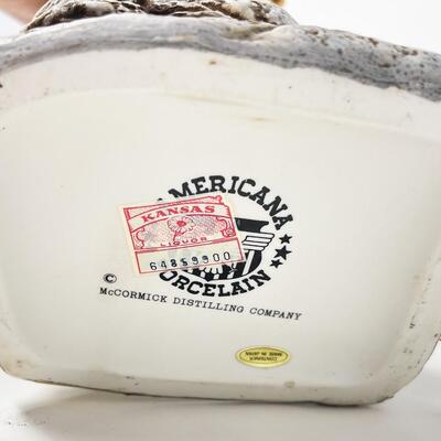 VINTAGE MERIWETHER LEWIS MCCORMICK AMERICANA PORCELAIN WHISKEY DECANTER - EMPTY