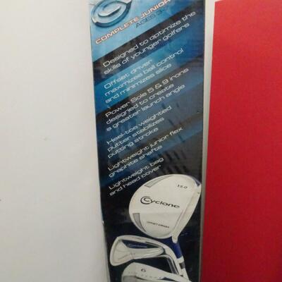 LOT 644. KIDS GOLF CLUB SET STILL IN BOX, BODY BOARD AND ADIDAS BACK PACK