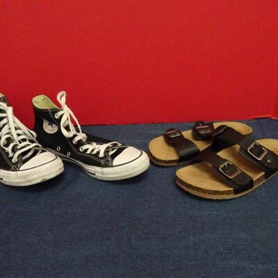 LOT 651. CONVERSE AND SANDALS