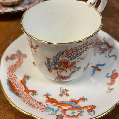 Five very fine assorted demitasse cup saucer