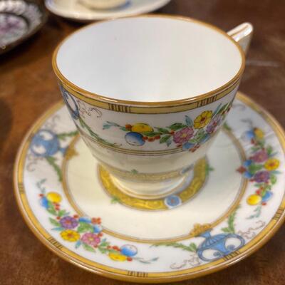 Five very fine assorted demitasse cup saucer