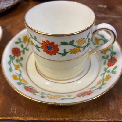 Five very fine assorted demitasse cup saucer