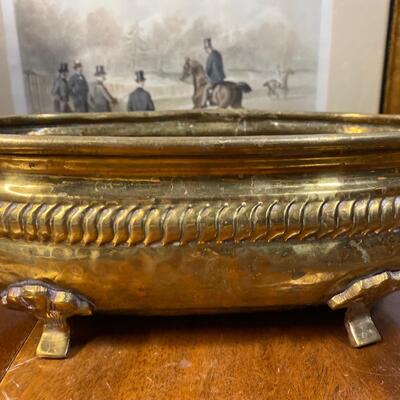 Brass footed bowl/planter