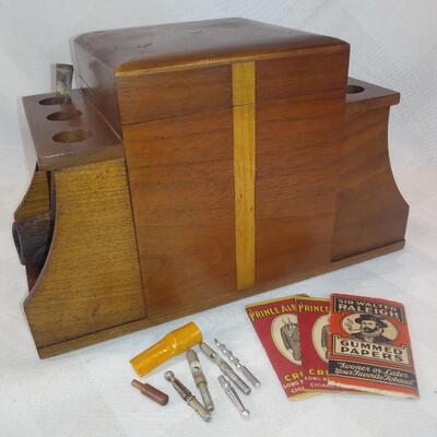 Vintage Humidor & Pipe Display
