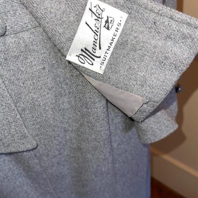 Lot 181 Gray Wool Suit by Manchester Size 12 Front Button Jacket Pencil Skirt Size 12