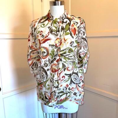 Lot 182 Sheer Burn Out Design by Alfred Dunner Size 12 Tropical Print