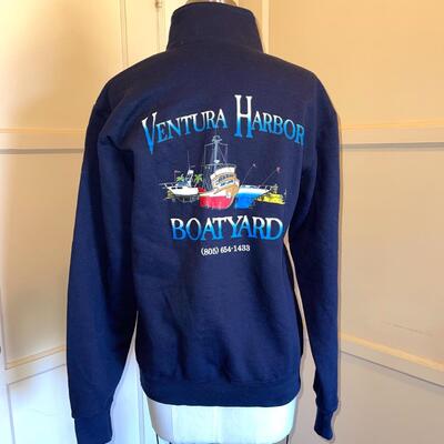 Lot 189 Ladies Navy Pullover by Champion Front Pockets - Ventura Boatyard on Back, Size Small