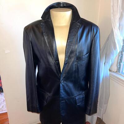 Lot 191 Mens Leather Jacket Alfani for Macy's Size 42R Good Quality Leather