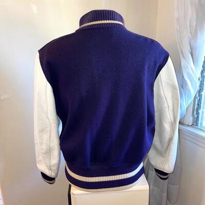 Lot 193 Vintage Hoover High School Glendale JV Lettermans Jacket Leather Sleeves Purple