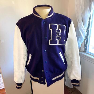 Lot 193 Vintage Hoover High School Glendale JV Lettermans Jacket Leather Sleeves Purple
