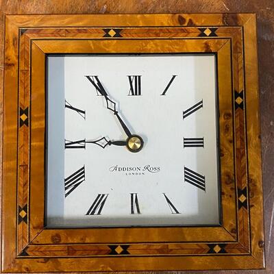 Addison ross inlaid wood Desk clock