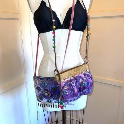 Lot 195 Embroidered 2 Cross Body Bags Boho